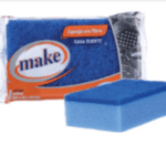 ESPONJA AZUL CON FIBRA ANTIBACTER MAKE