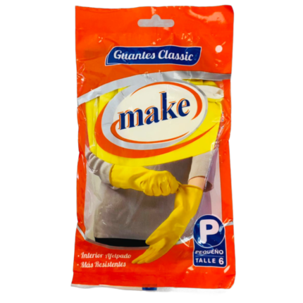 Guantes Make Afelpados Amarillos Cocina Limpieza Par