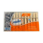 BROCHES DE MADERA MAKE X 12 UNIDADES