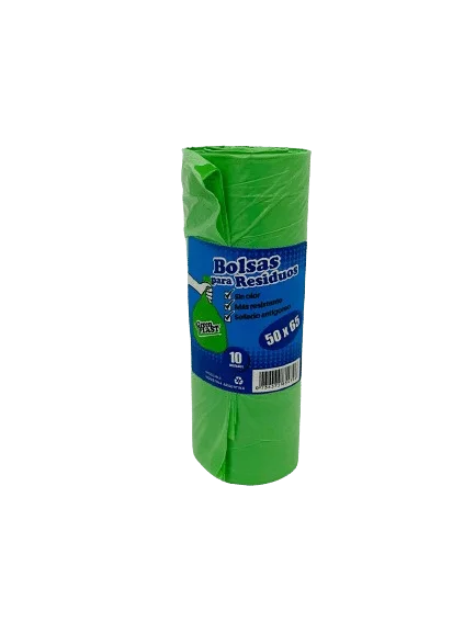 BOLSA GREEN PLAST EN ROLLO 50x65 VERDE x 10  - BULTO: 35 PAQUETES - Imagen 1