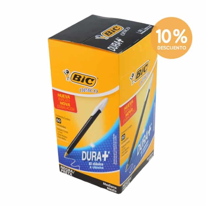 BOLIGRAFO BIC NEGRO OPACO X 50 UNI - Imagen 1