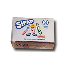 CLIPS SIFAP Nº 3 FORRADOS COLORES X100U