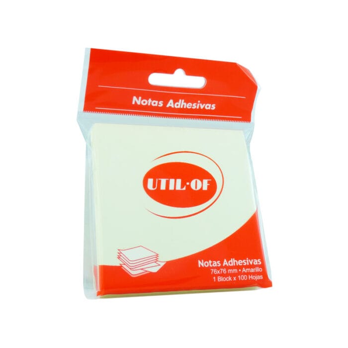 TACO ADHESIVO UTIL OF 76X76 MM AMARILLO - Imagen 1